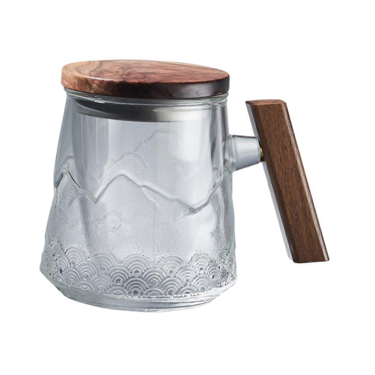 Large Capacity Glass Tea Cup with Dividing Function for Office and Home Use Suitable for Flower and Loose Leaf Tea