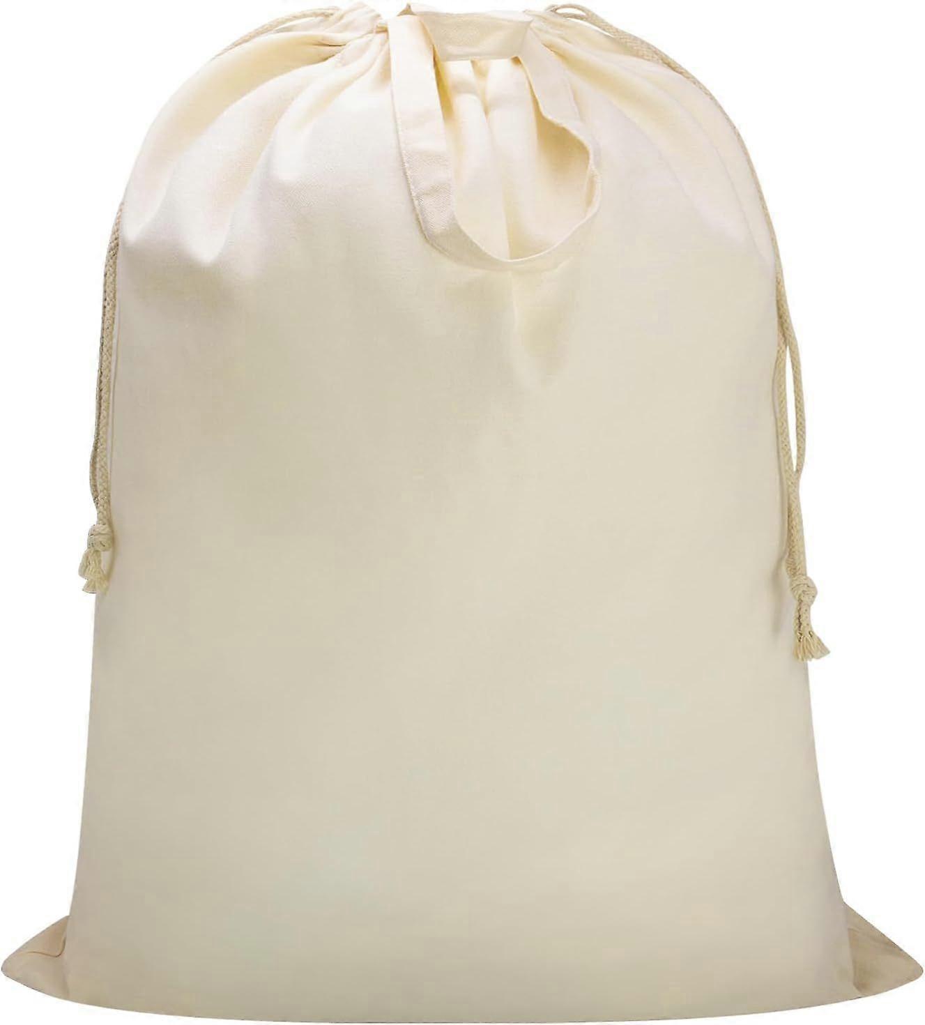 Canvas Laundry Bag, Thick Cotton Laundry Bag with Handles & Drawstring, Extra