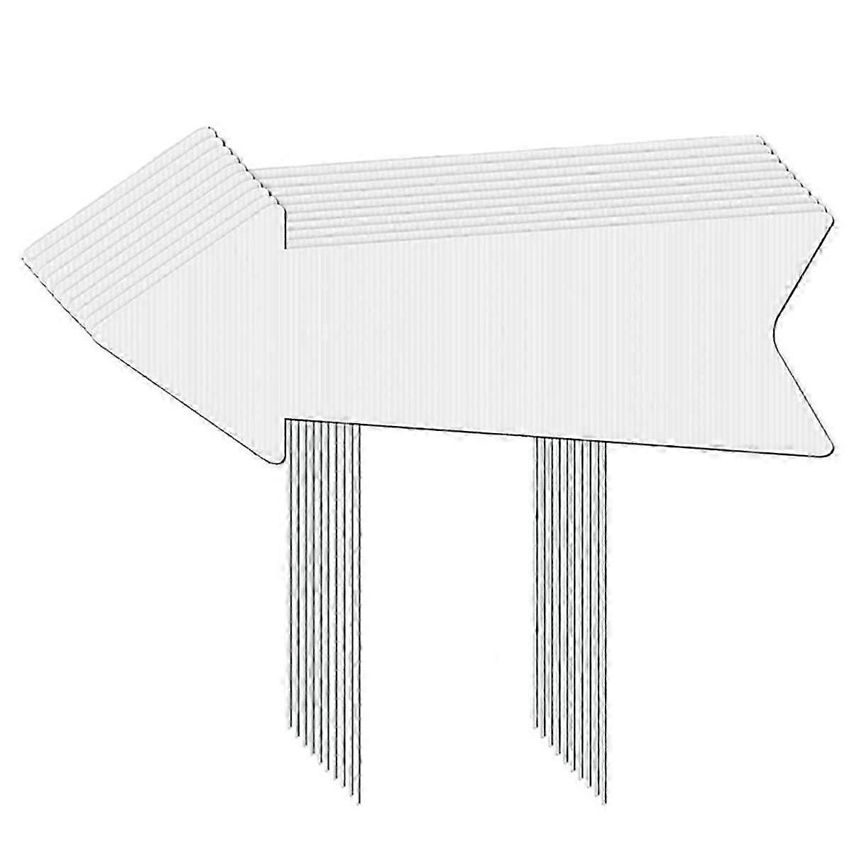 Directional Arrows Signs with Stakes, 4 Pack Blank Signs Plastic Parking Signs with Arrows Outdoor Lawn Guidepost