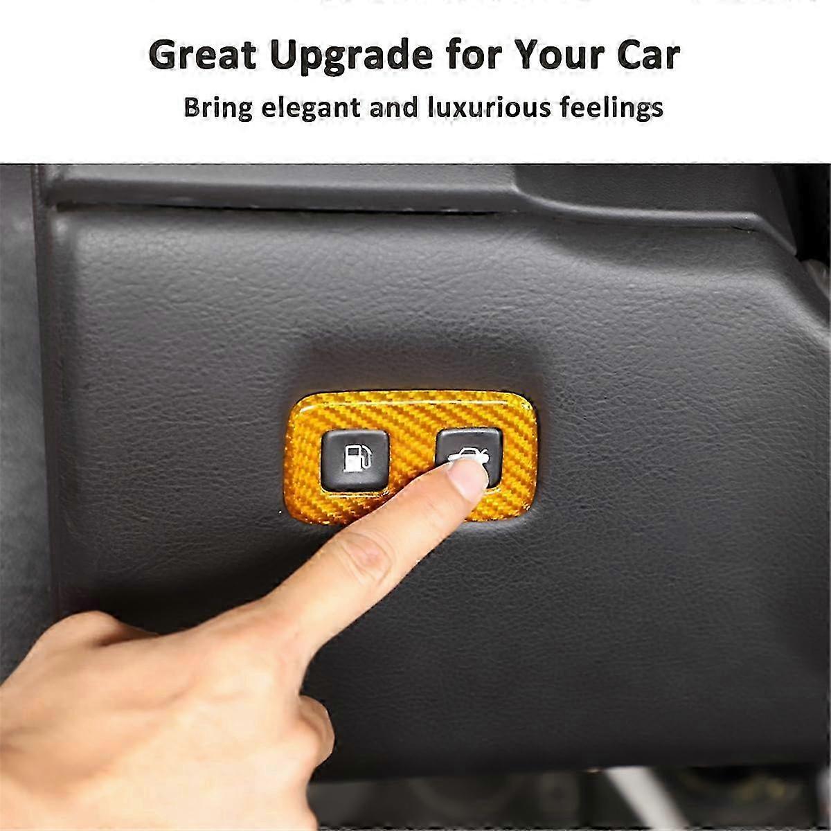 Car Fuel Tank Lid Switch Button Frame Trim for ,Yellow