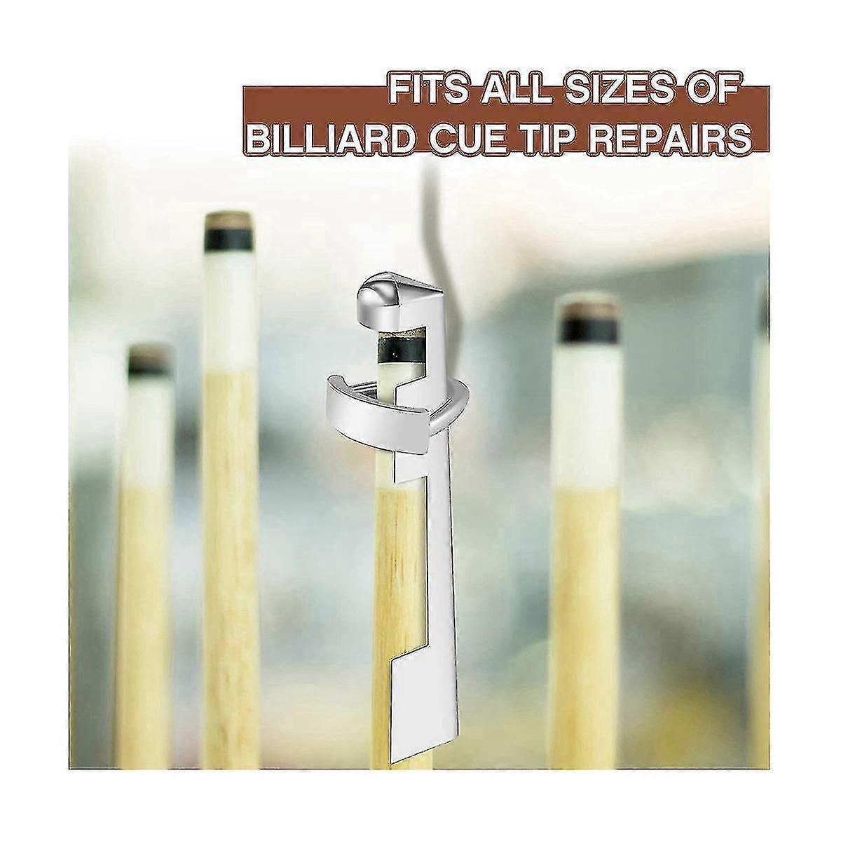 18 Pcs Pool Cue Repair Kit Include 2 Cue Clamp 10 Pool Cue Tips Bil...