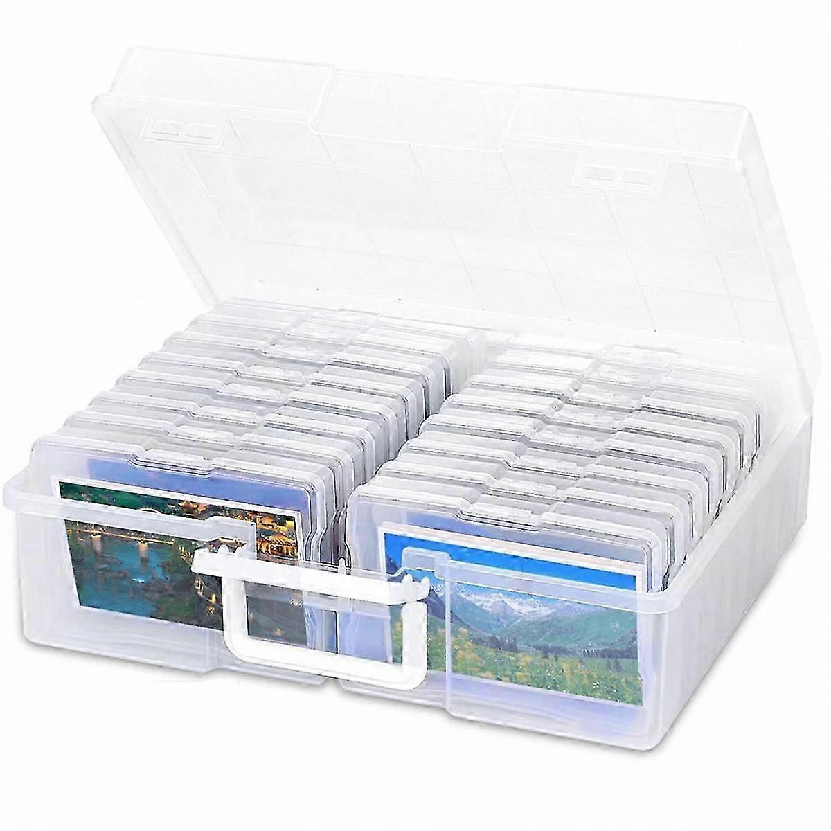 16-Compartment Photo Organizer Box - Stores 1600 4x6 Pictures, Keeps Photos Safe and Tidy