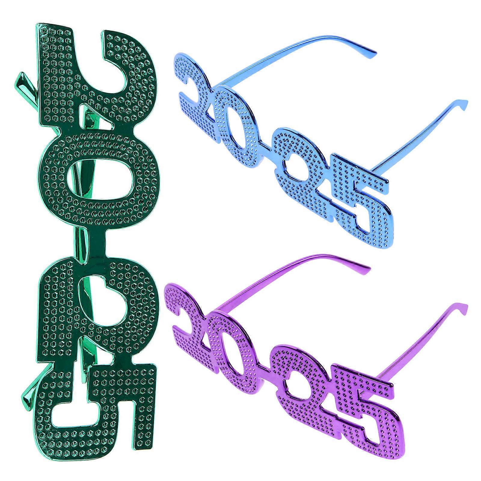 2025 Eyeglasses Fun Number Eyewear for Decoration 3Pcs Party Props