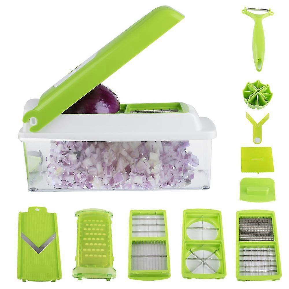 12pcs Set, multifunktionaler Gemüse-Hubschrauber, Slicer Dicer Cutter Reibe
