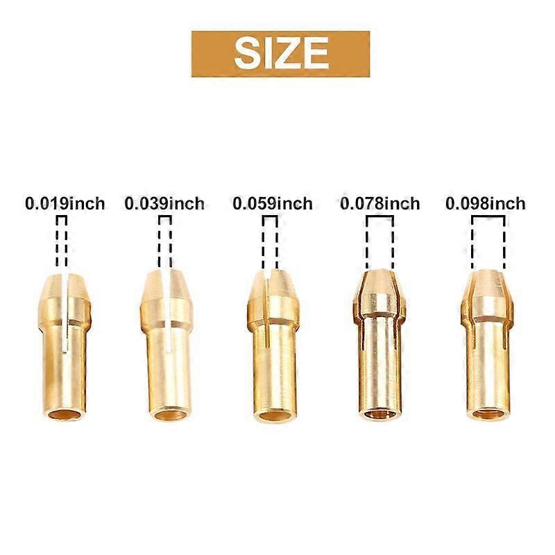 3 Sets 0.5-3mm Brass Drill Chuck Small Electric Drill Bit Collet Fit for Dremel Rotary Tools 3 Size