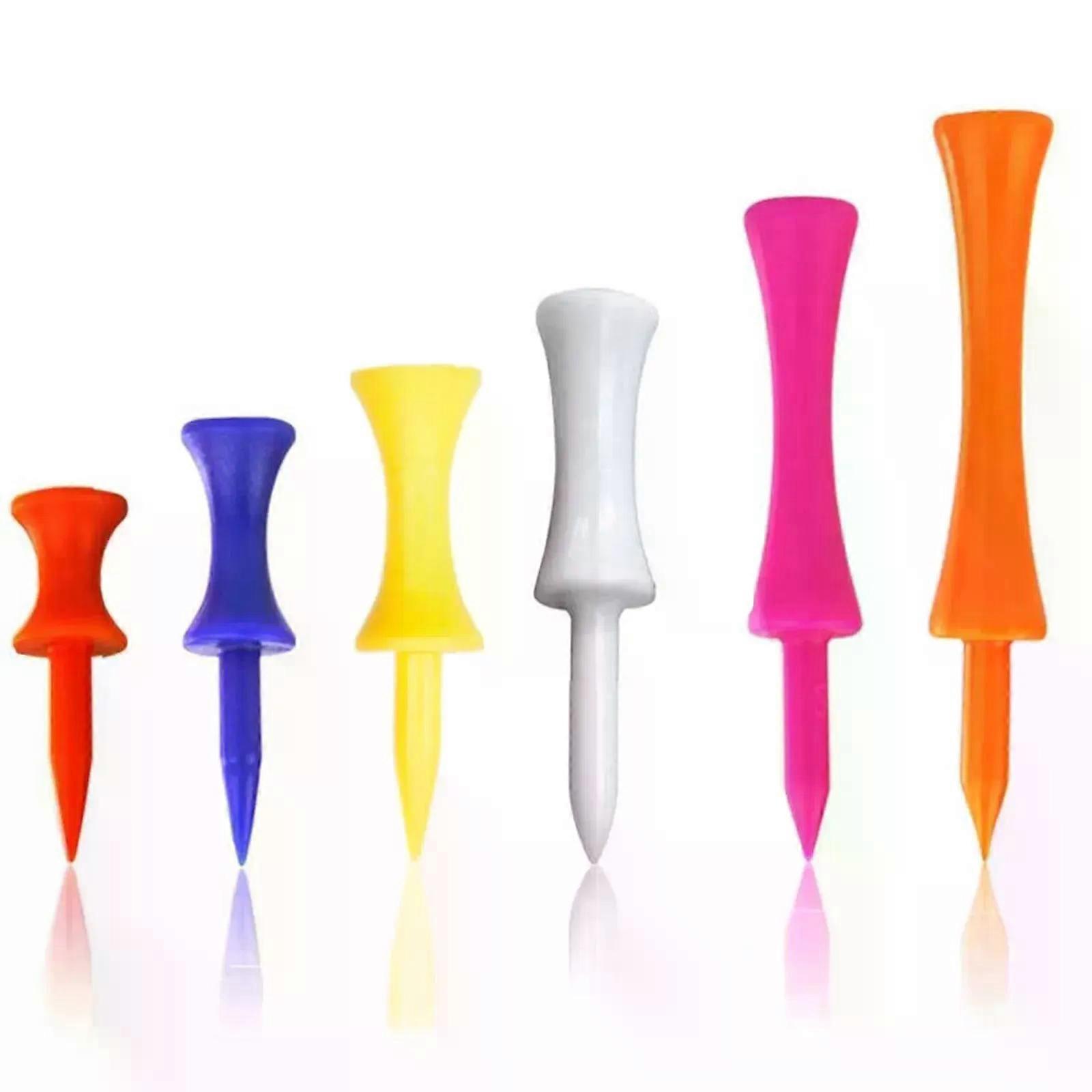 Golf Tees Plastic Unbreakable Step Down Value 50 Pack Reusable Bulk Professional Height Control Castle Tee for Practice