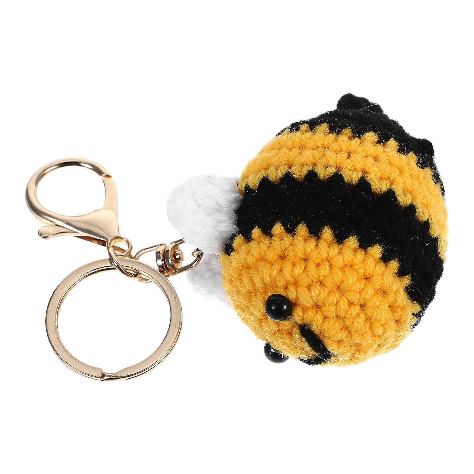 Bee Keyring With Cartoon Design For Daily Use Multi Color Handmade Craftsmanship 4Set