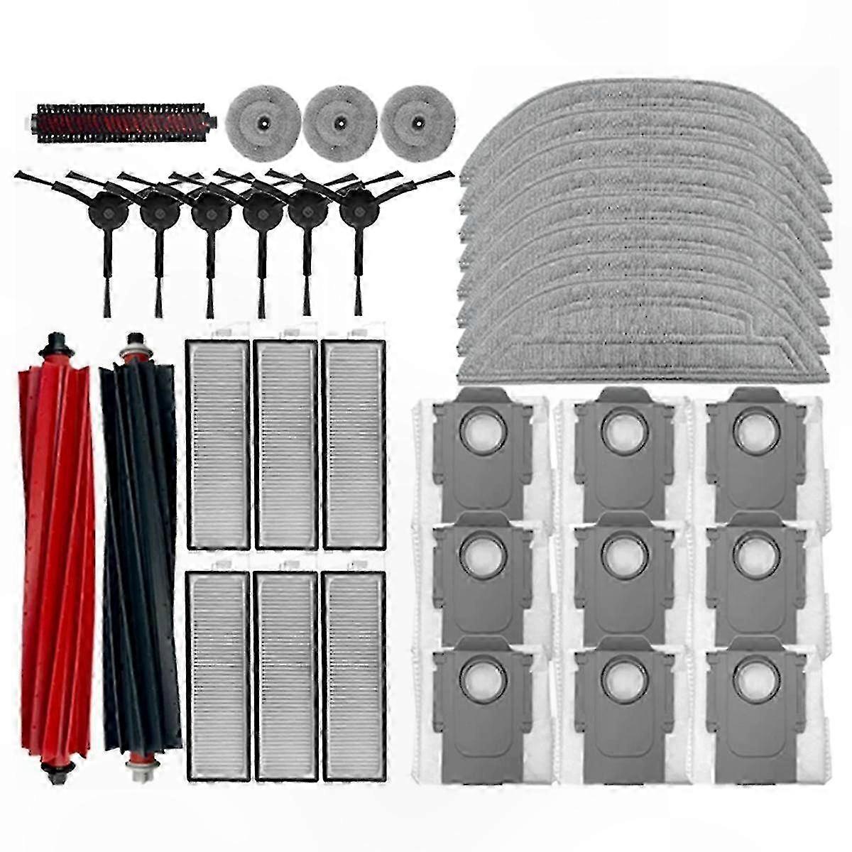Replacement Parts for Robotic Vacuum Cleaner: Main Brush, Side Brushes, Mop Pads, HEPA Filters, and Accessories Kit