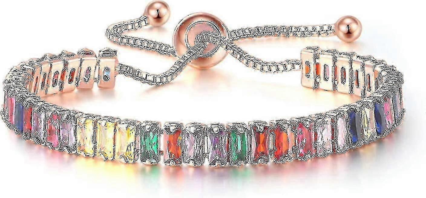 Rainbow Tourmaline Ionic Bracelet, Newly Natural Colorful Tourmaline Rainbow Crystal Bracelet, Colored Adjustable Crystal