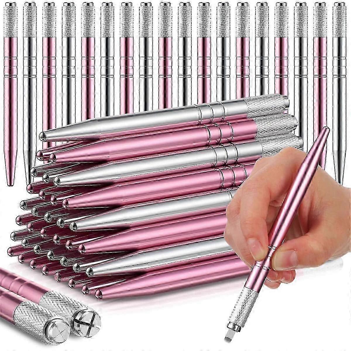 50 Count Microblading Pens Manual Eyebrow Pencils Microblading Supplies Aluminum Microblading Hand