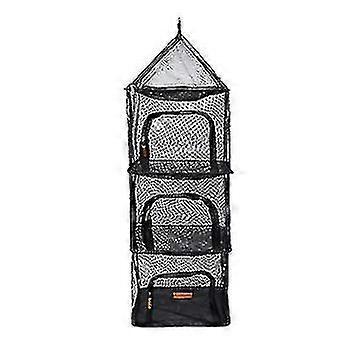 Camping Dry Net 4 Layer Hanging Folding Drying Rack Organizer Collapsible Storage