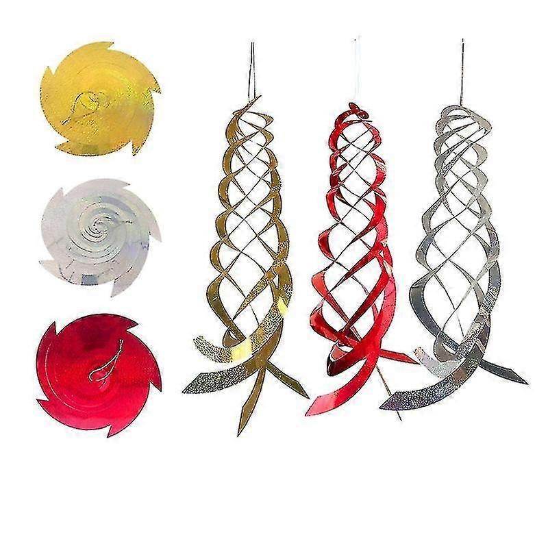 Compatible 3 Pcs Bird Repelling Spiral Reflector - 17.7" Hanging Reflective Bird Repelling Device fo