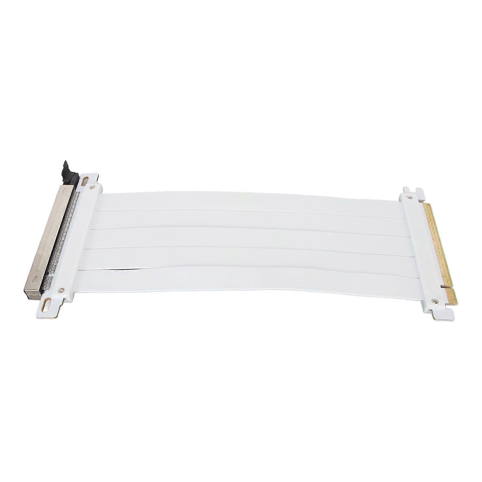 PCIE 4.0 X16 Extender Riser Cable High Shielding Property 180 Degree Flexible PCIE 4.0 Extension Cable for Graphics Card White 40cm/15.7in