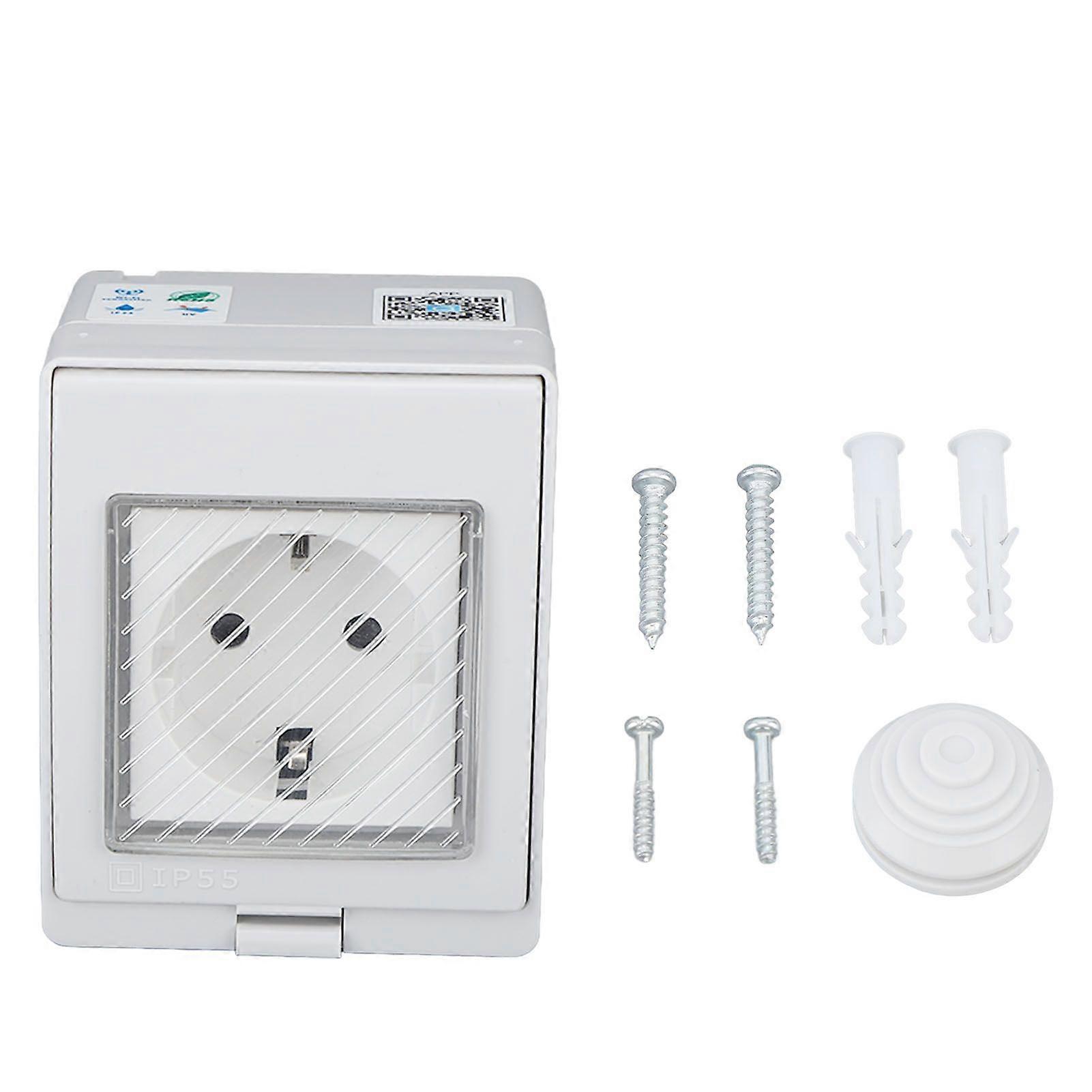 WiFi Smart Socket PC ABS IP55 Waterproof APP Remote Control Power Outlet for Bathroom Outdoor