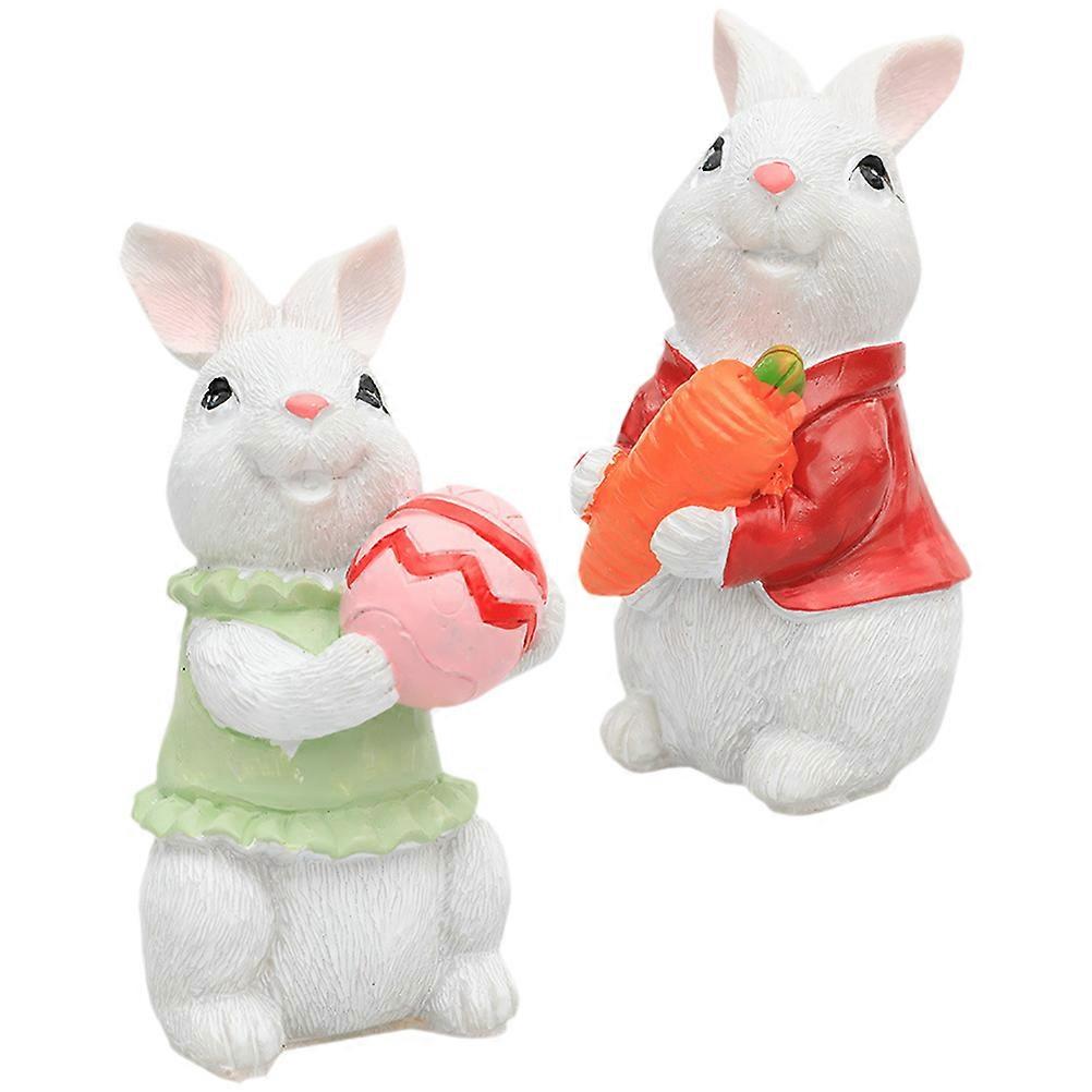 Rabbit Figurine Easter Bunny Statue for Decoration 6Pcs Ornament