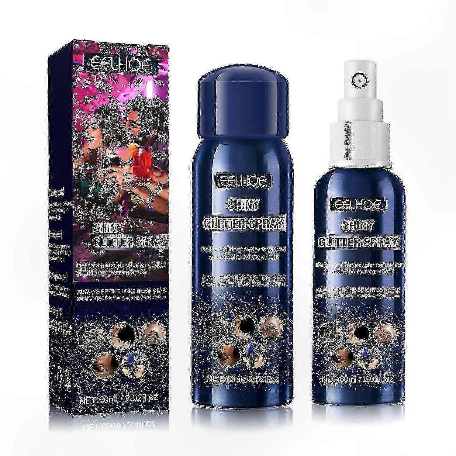 Shimmering Glitter Spray - 60ml for Hair, Body, and Fabric - Perfect for Parties, Halloween, and Nightclub Events