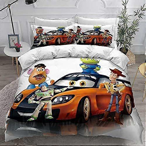 3 Pieces Super Soft Duvet Cover with Zipper Toy Story, 100 Percent Microfiber Bedding Sets Duvet Cover with 2 Pillowcases 140x200cm