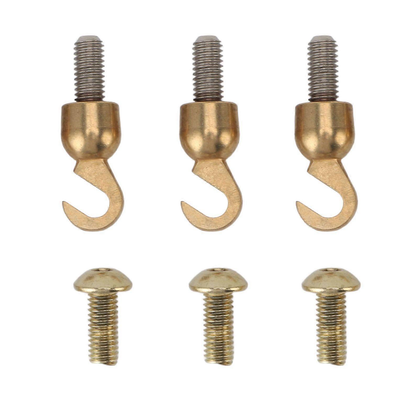 3 Sets Clock Weight Shell Hook Set Brass Shell Open Hook and Bolt for Older Style Grandfather Or Grandmother Clock