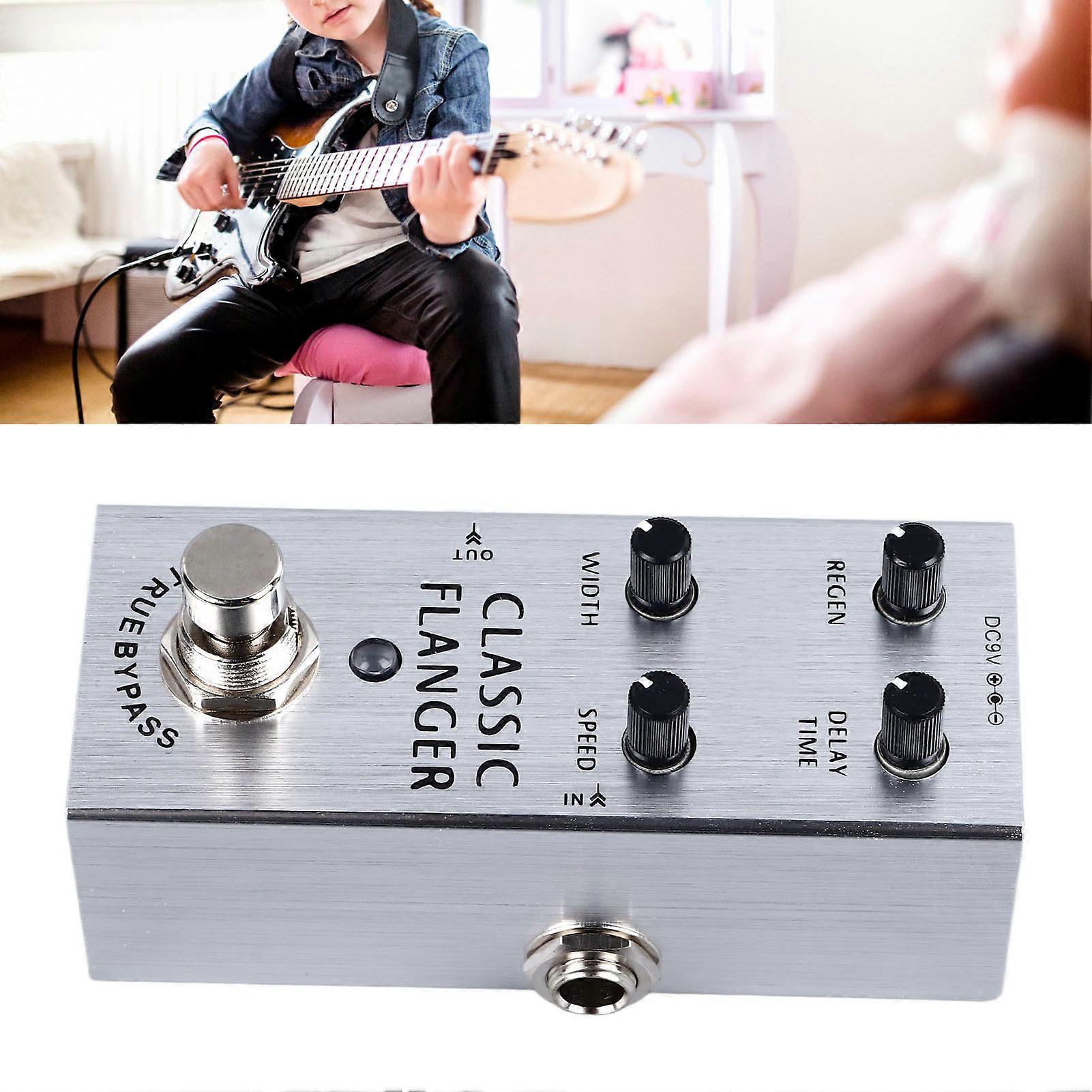 Electric Guitar Multifunctional Effector Pedal Silver Metal Shell
