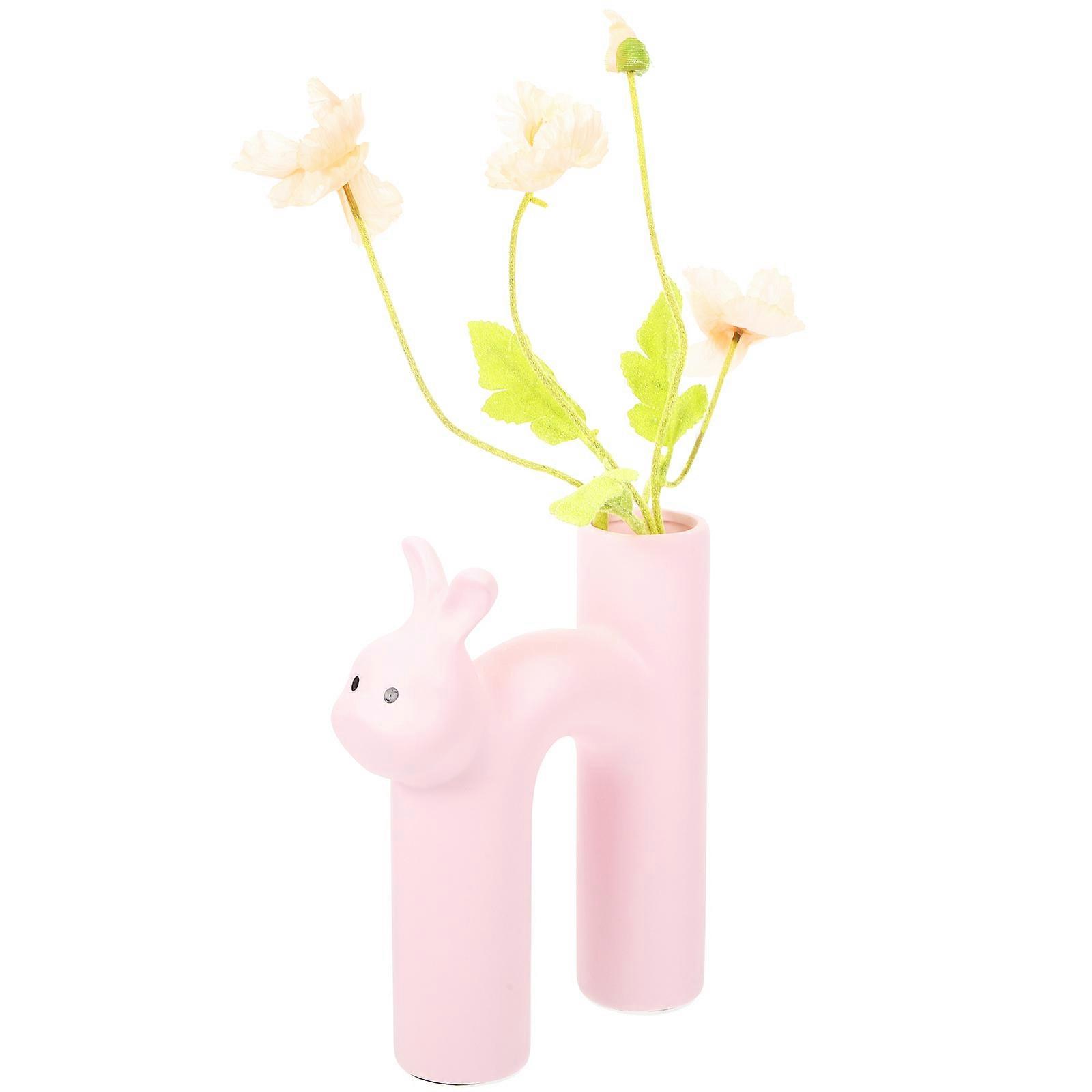 Ceramic Vase Rabbit Flowerpot for Decoration Creative Home Ornament