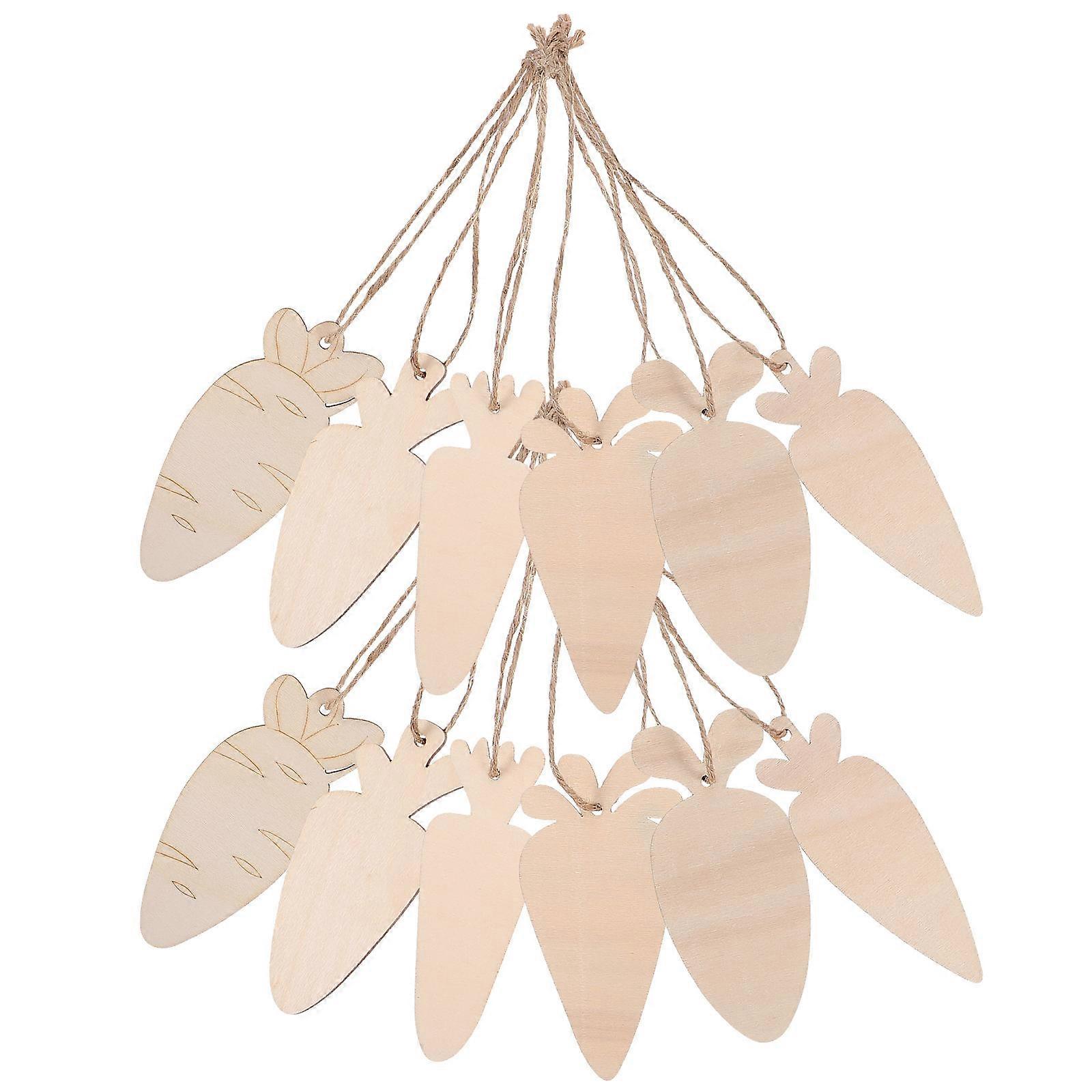 Wooden Carrot Cutouts for Decor 3Sets DIY Blank Easter Craft Ornaments