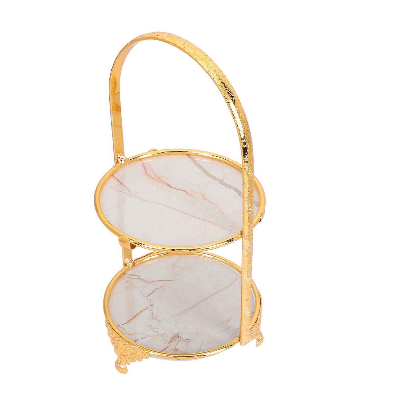 Desserts Holder Cake Display Stand for 2Pcs Party with Golden Iron