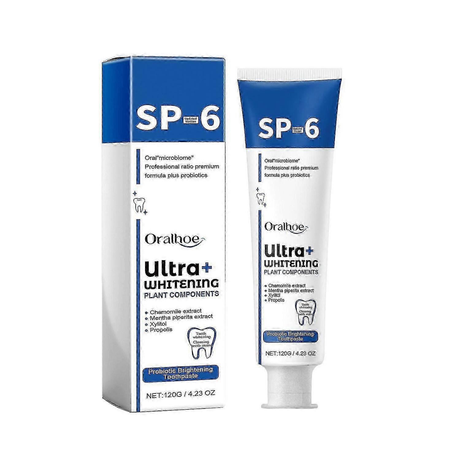 Sp 6 Toothpaste, Sp-6 Toothpaste, Ultra Whitening Toothpaste Sp-6, Sp-6 Probiotic Brightening Whitening Toothpaste, Fresh Breath