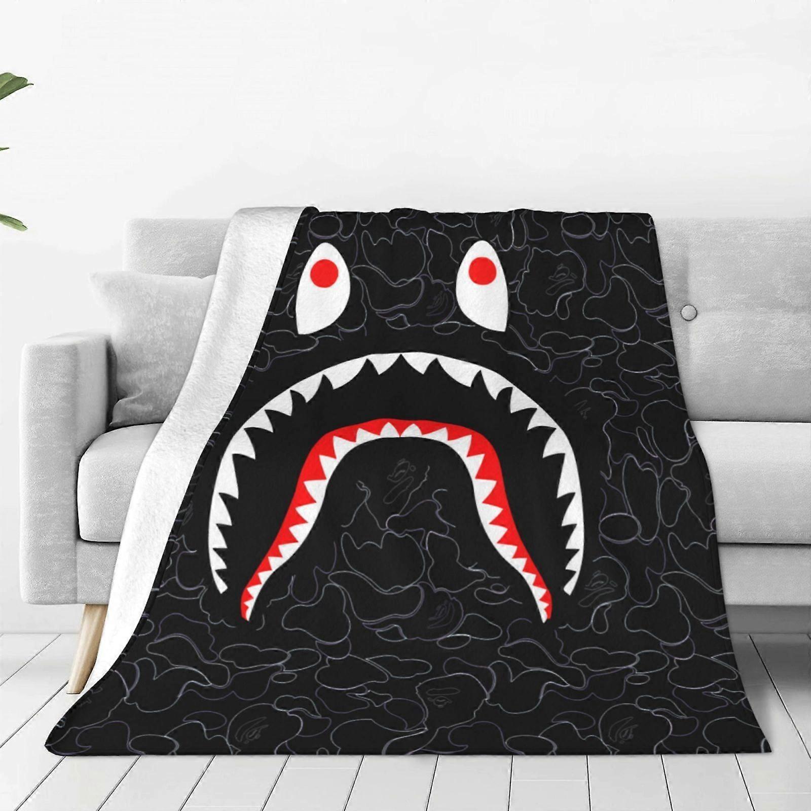 v254 Camouflage Bape Shark Flannel Blanket 3d Printing Anime Throw Blanket Unisex Super Soft Plush Blanket For Bedding Sofa 40X30"" hy254