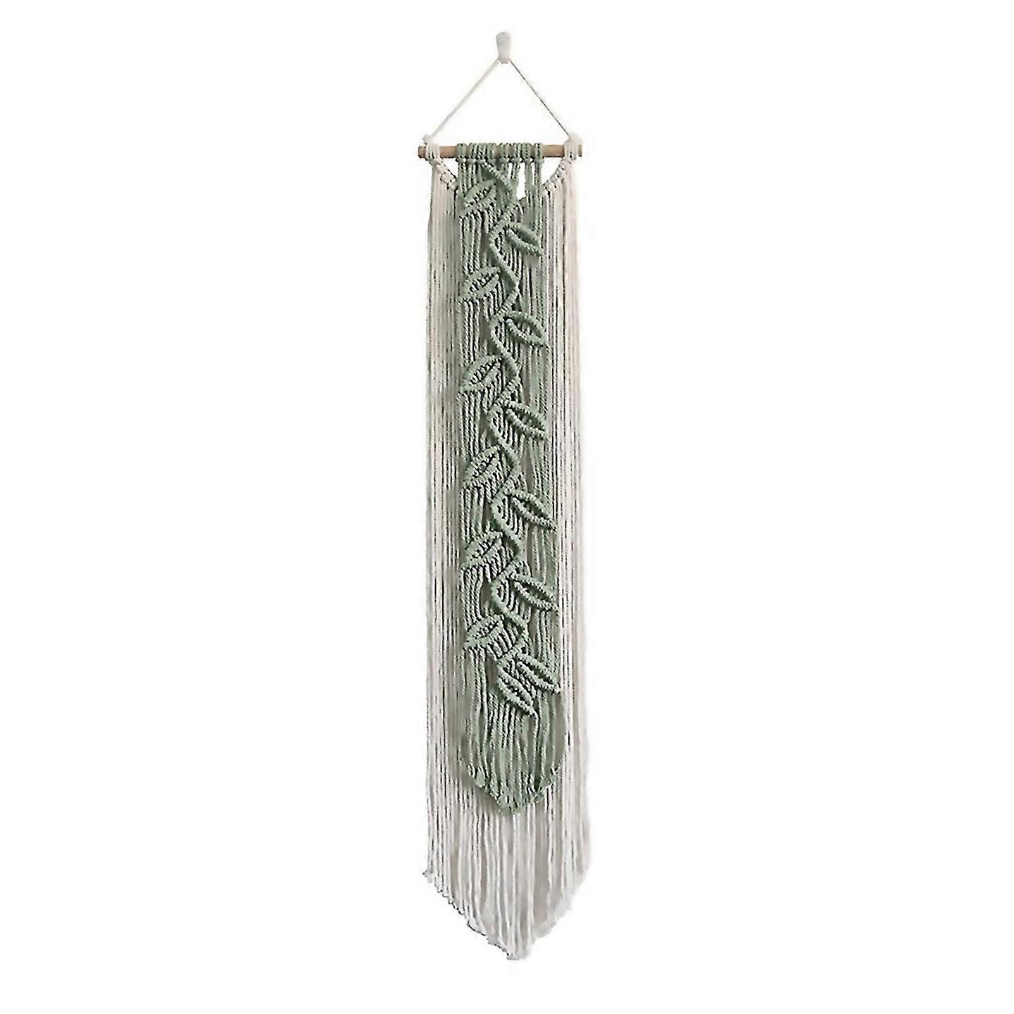 For Nordic Leaf Woven Macrame Tapestry Hanging Boho Tassel Wall Hanging