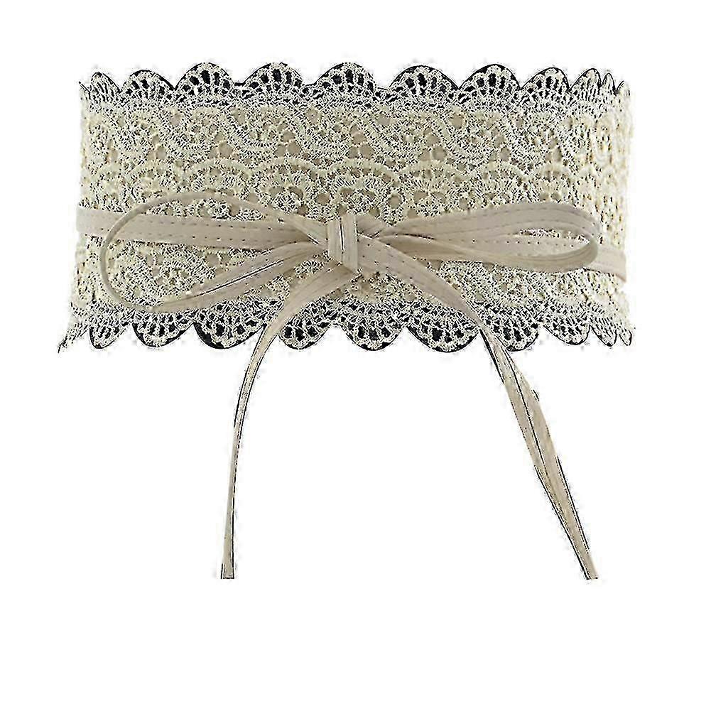 חגורת מותן תחרה רחבה אלגנטית לשמלת מסיבה לנשים ואירועים מיוחדים