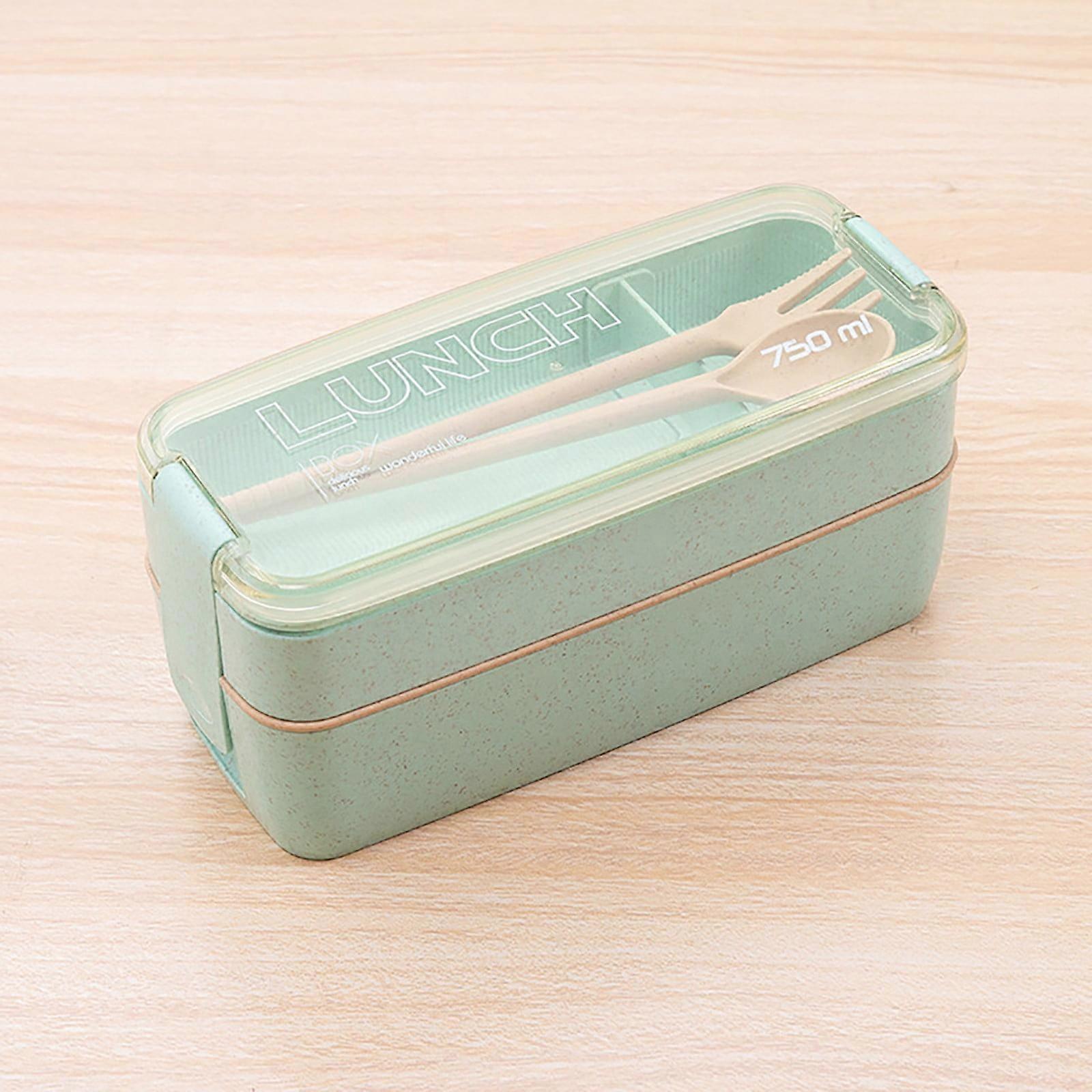 Ycolew Bento Box for Adults, Meal Prep Container, Lunch Box with Compartment, Wheat Straw, Leak-proof, Spoon & Fork