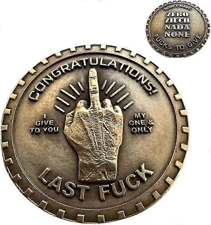 Last F*ck To Give Edc Challenge Coin,give The Middle Finger To Challenge Coin