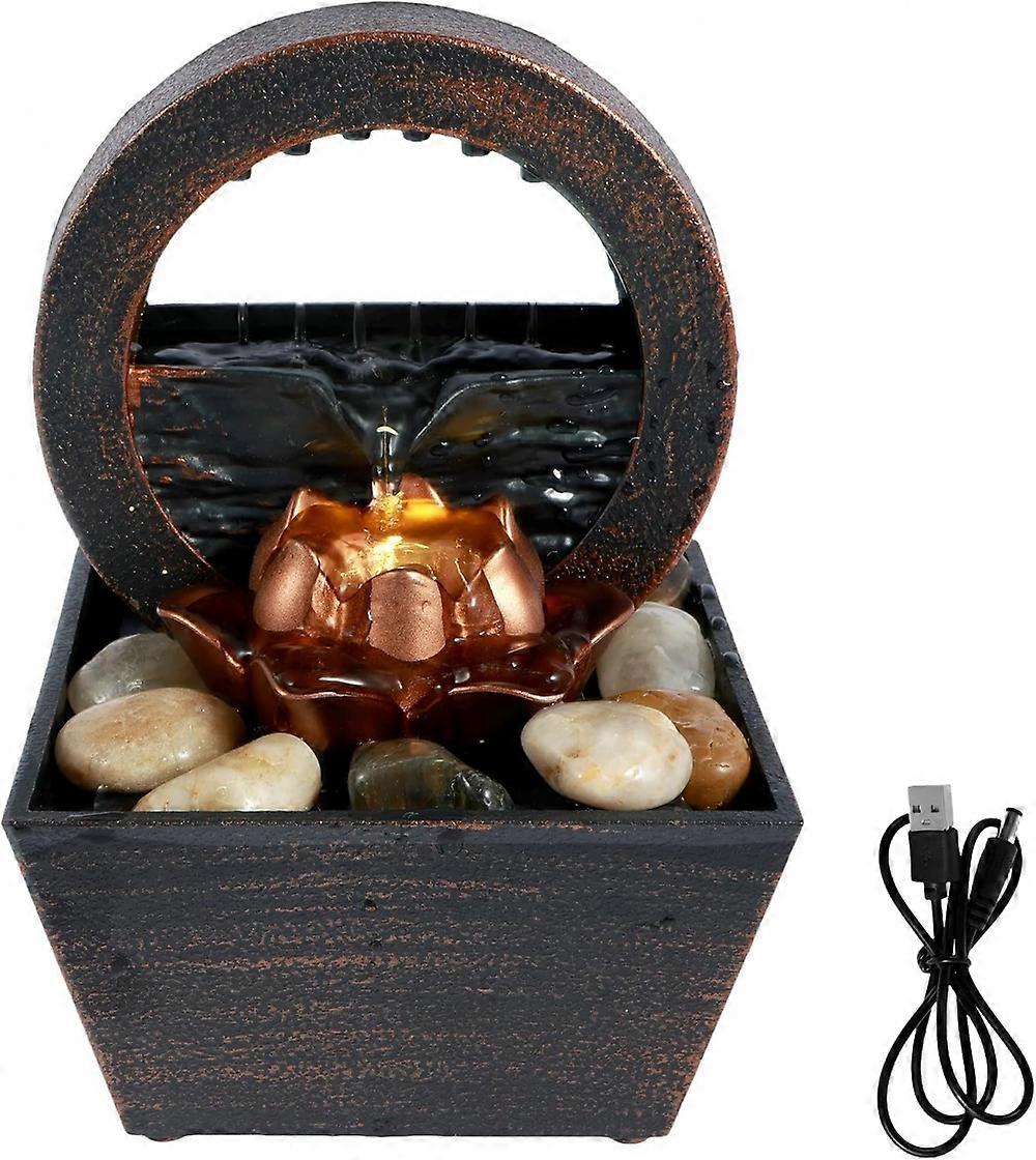 Indoor Tabletop Fountain Water Features with Lights Creative Small Waterfall