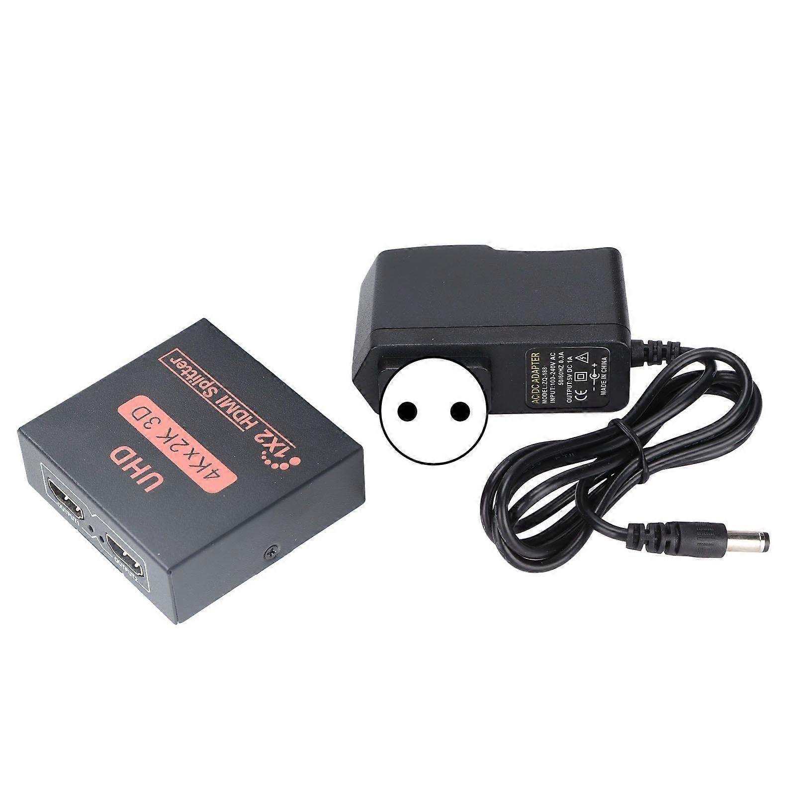 HD Multimedia Interface Splitter 1 in 2 Out HD Multimedia Interface Extender for Monitors LCD TVs Computers 100240VEU Plug