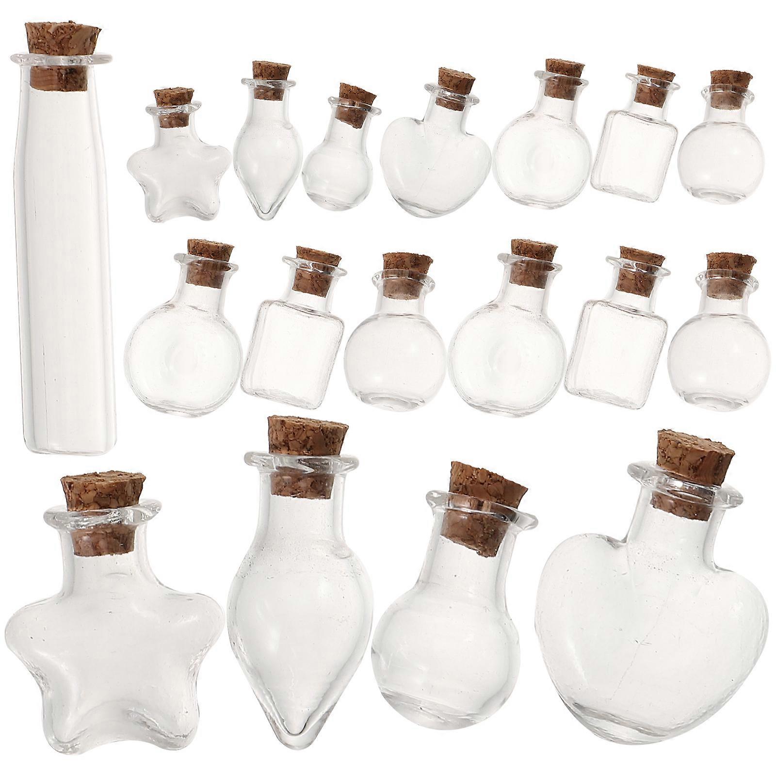 Small Glass Jars with Cork Stoppers for Decor 240Pcs Mini Wishing Bottles Set