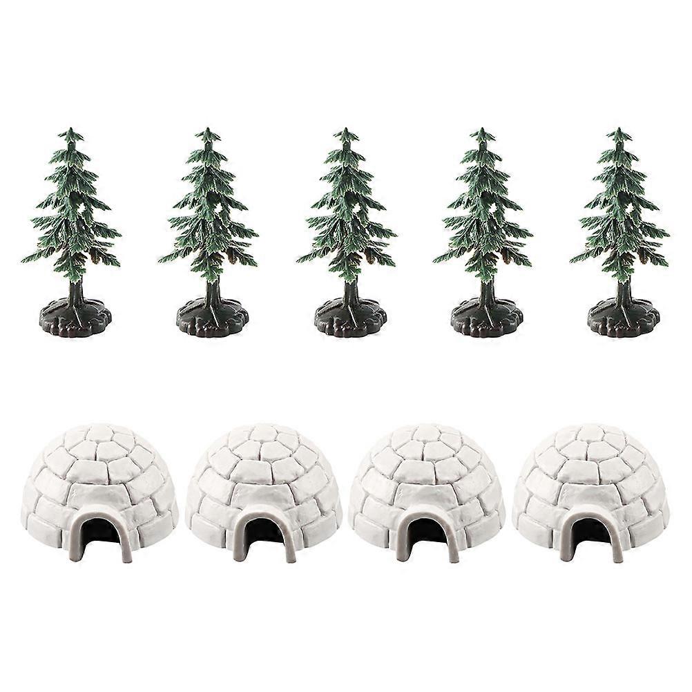 Igloo Plastic Miniature Arctic Winter Models 5Sets for Dollhouse Decoration