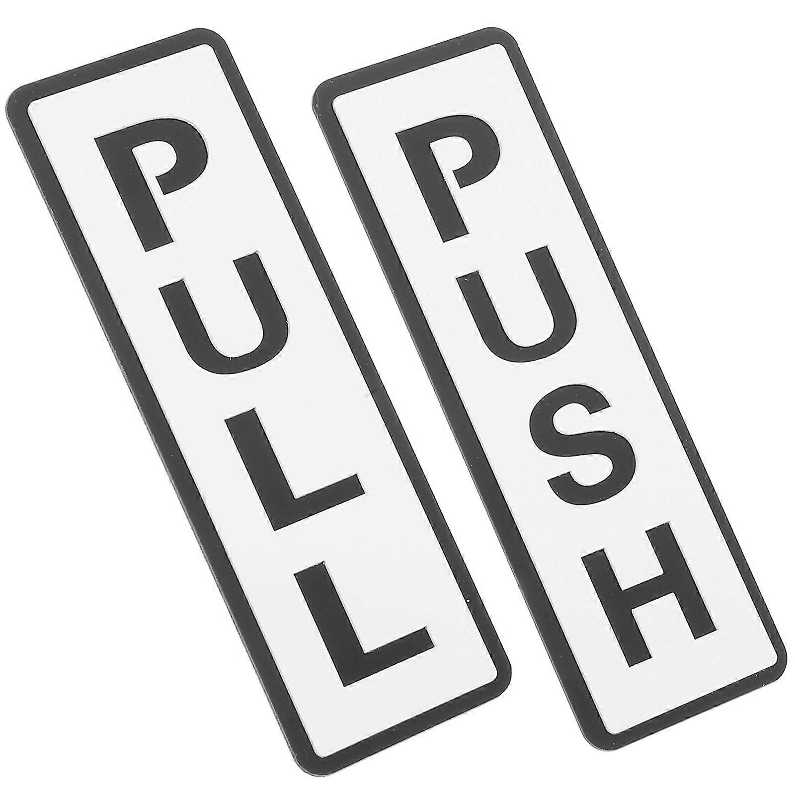 4Pcs Black Acrylic Push Pull Door Signs for Office Use Waterproof Labels