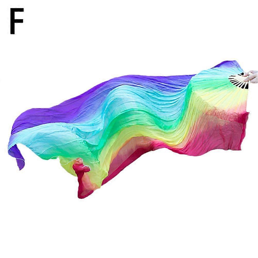 Shanghai Style Dance Fan Double Sided Silk Extended Floating Head Design for Performance and Home Decor