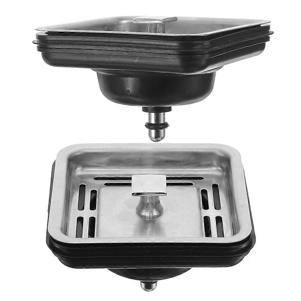 Garbage Disposal Plug for Families Kitchen Sink Waste Filter Square Silver Overflow Prevention 2Pcs