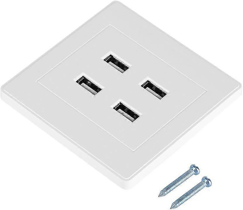 MSBD Wall Socket 110~250V, 4 USB Ports DC 5V (White)