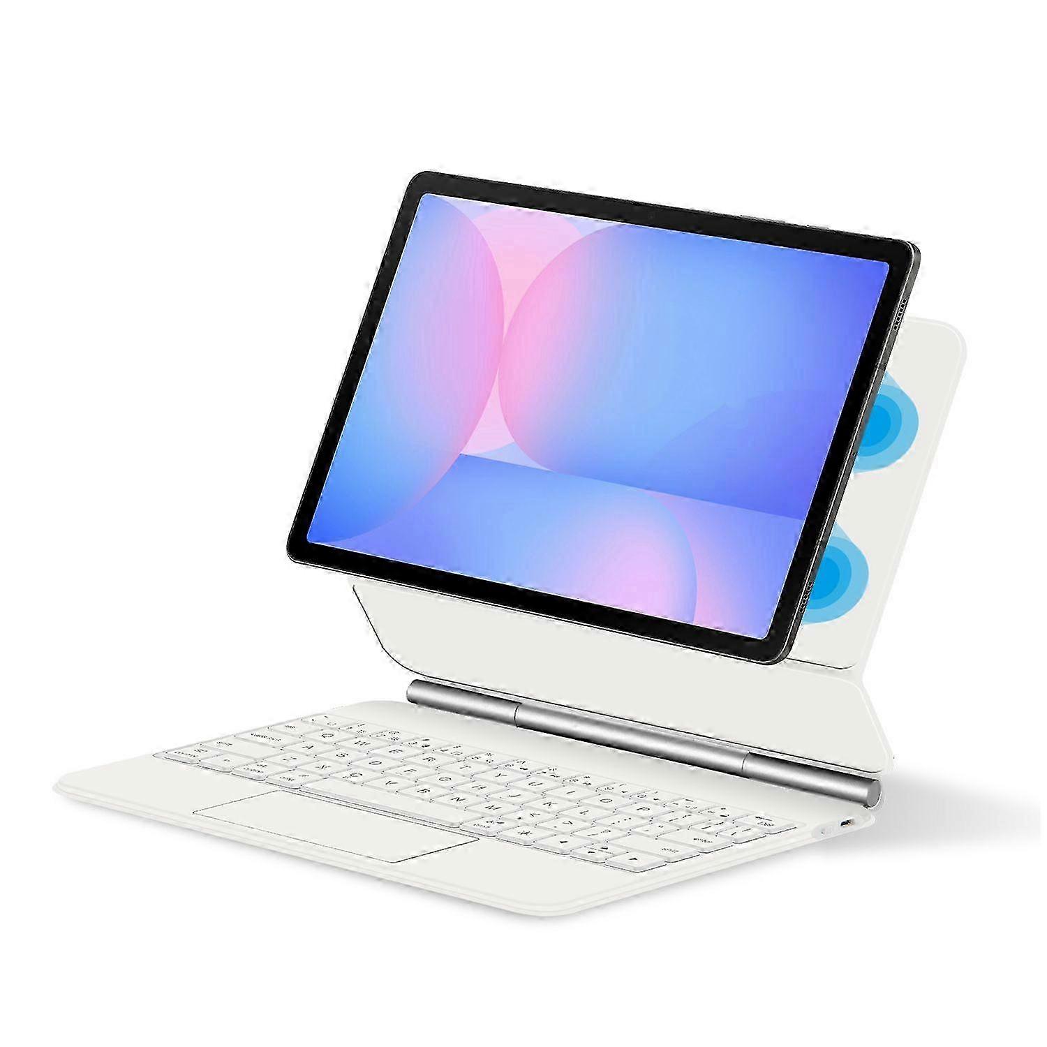 For Samsung Galaxy Tab S10 FE Magnetic Floating Bluetooth Keyboard (English) + Leather Tablet Case 2025