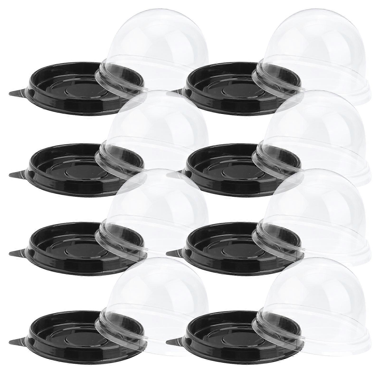 50Pcs Transparent Plastic Boxes For Round Egg-Yolk Puff Packaging Convenient For Bakers And Event Planners
