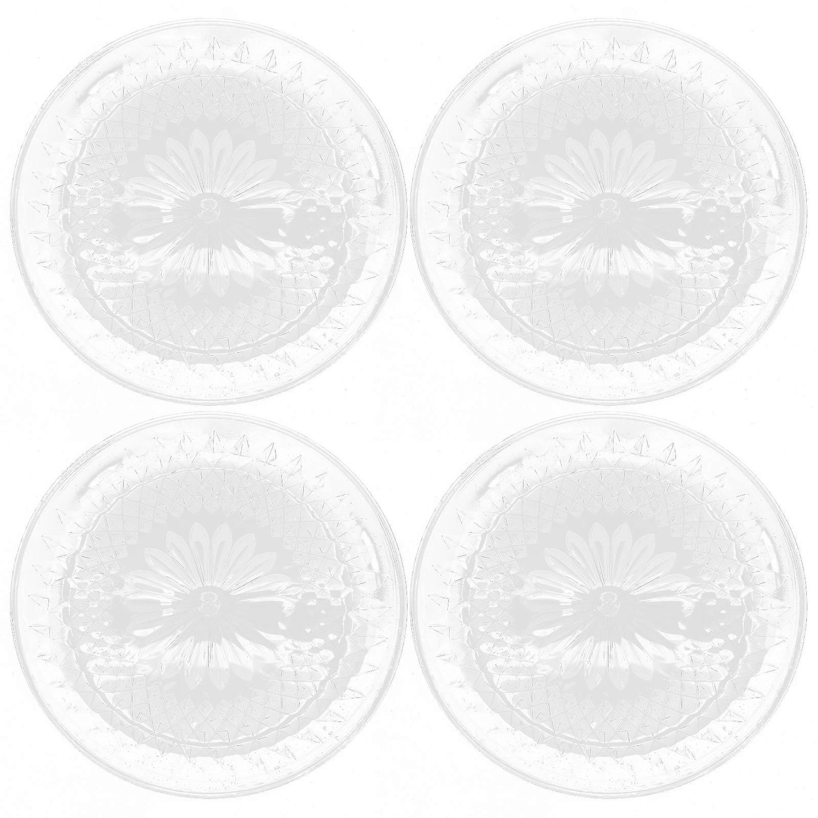 Transparent Acrylic Fruit Tray for Snacks Serving 8Pcs Clear Snack Plates