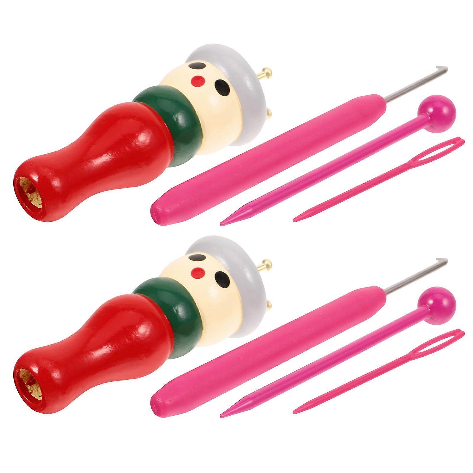Knitting Spool Kit 1 Set for Craft Projects and Learning to Knit in Assorted Color Made of Wood and Iron