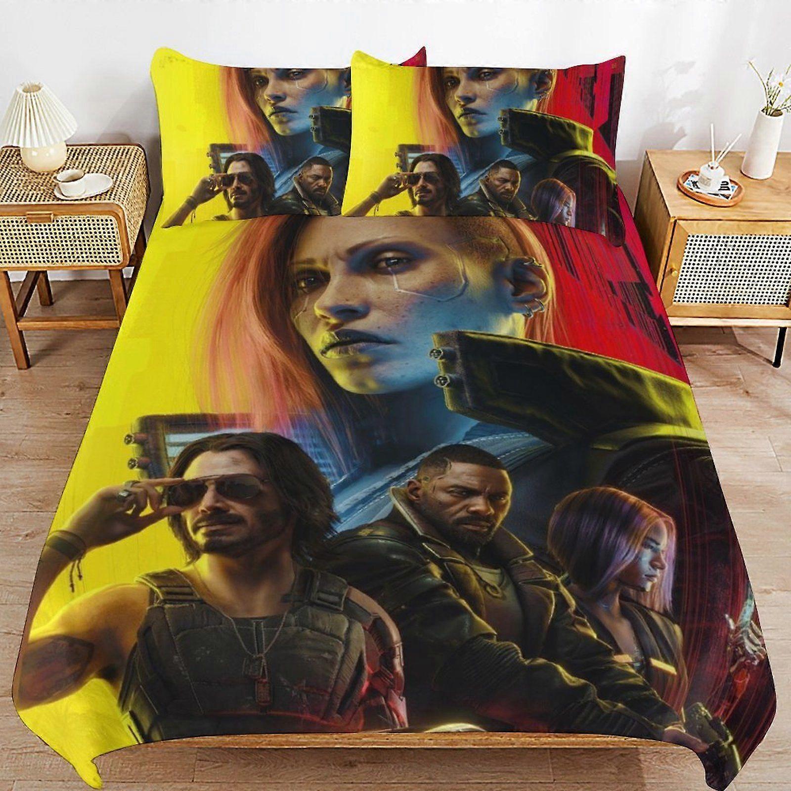 Y184 Cyberpunk Heroes Soft Surface Comfort Construction Easy Clean Bedding Essentials Duvet Cover Sets Night Rest O184