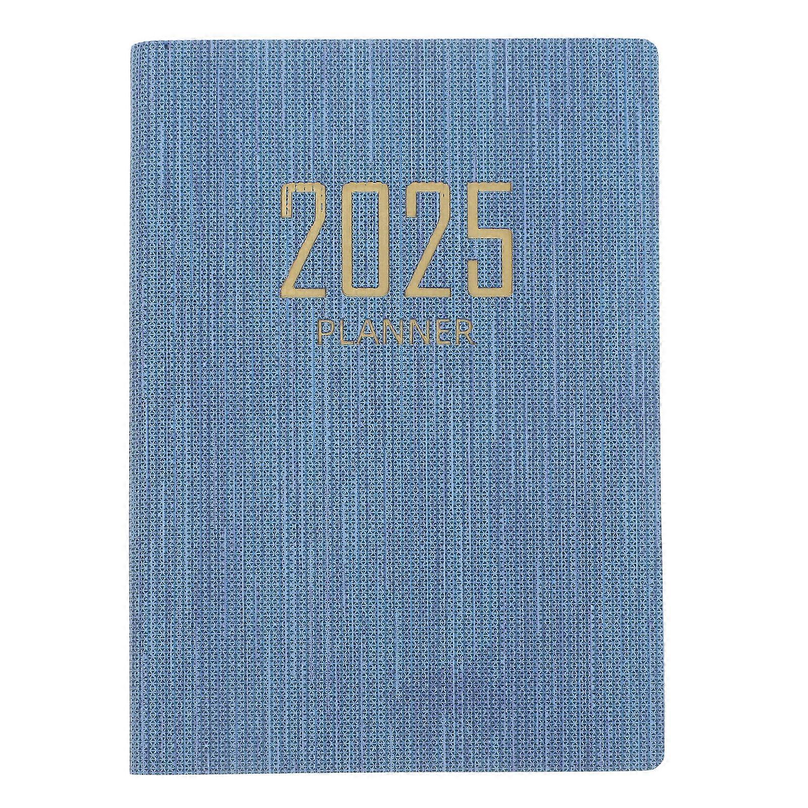 Rectangular Schedule Planner Journal 2025 Notebook For Professionals Travelers In Blue With 1Pcs