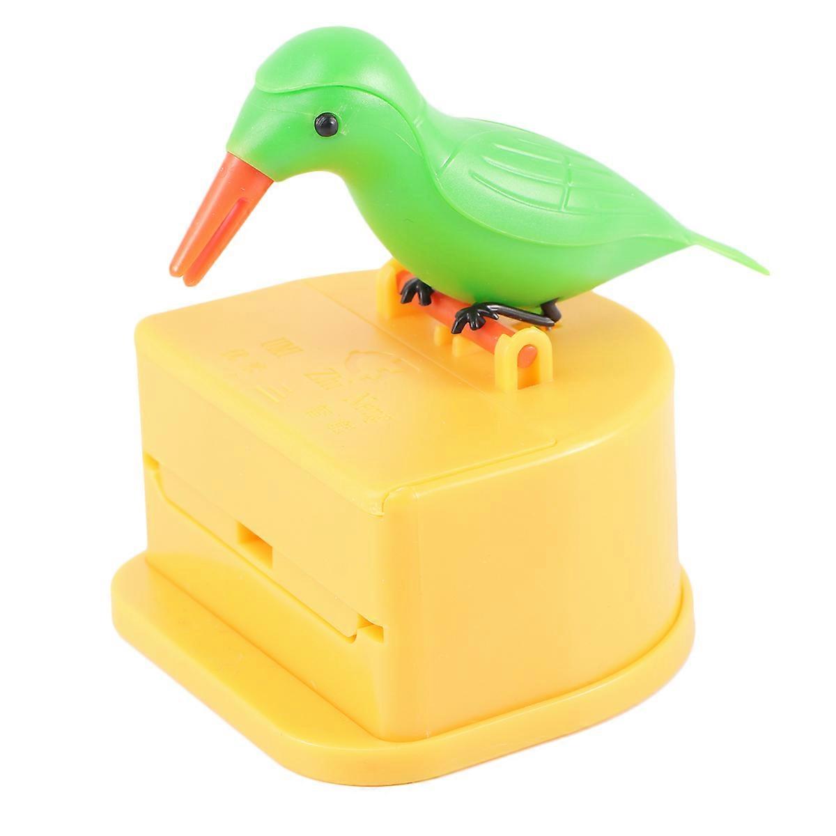 Toothpick Case Green Bird Shape for Toothpick Storage 3Pcs Automatic