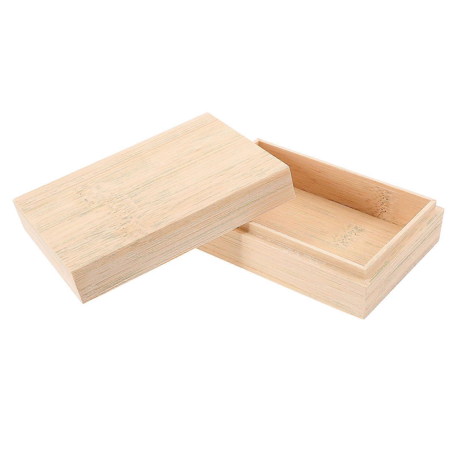 Khaki Wood Cards Storage Holder for Rectangular Plaything Cards Case