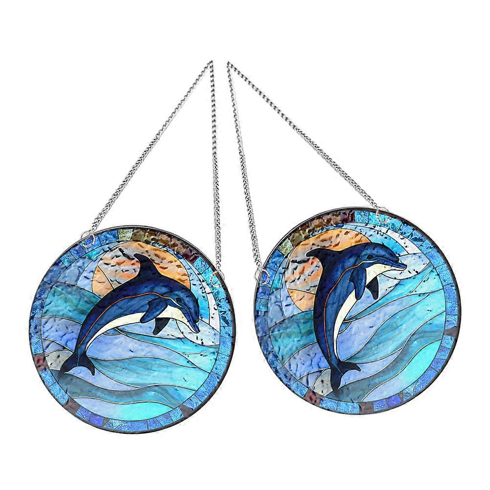 Decorative Acrylic Window Hanging Dolphin Pendant for Hanging Decor 4Sets