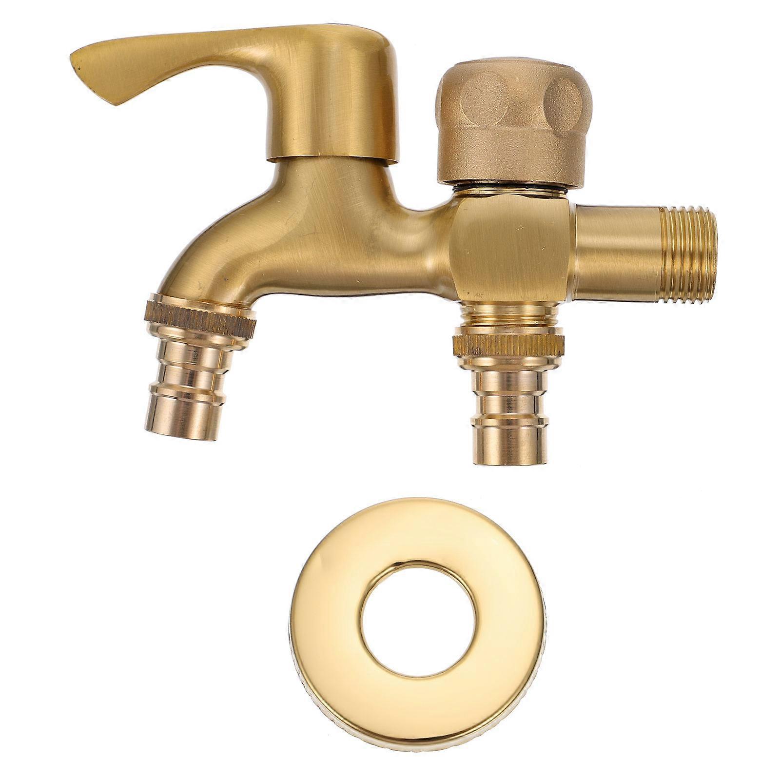 Durable Brass Kitchen Tap 1Pack One Input Two Output Design For Home Improvement And Renovation 4.52X3.34X1.10inch Replaceable